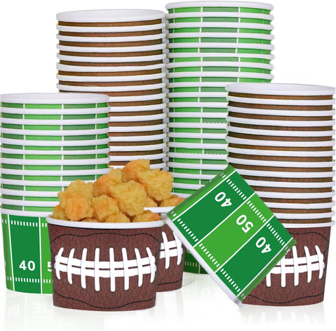 gisgfim Football Party 50Pcs Disposable 9 oz Paper Bowls, Durable Snack Cups for Sports Events, Game Day, Birthday Party Decorations...