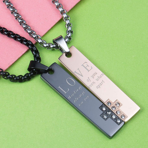 Wolentty Couple His Hers Distance Necklaces for Valentine's Day Gift...