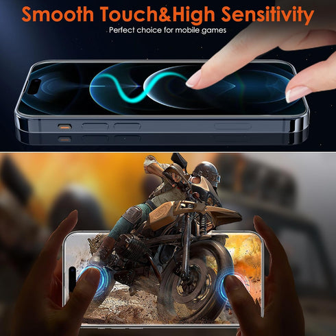 [3+3 Soft Hydrogel Film Screen Protector for iPhone 15 Pro(NOT Glass) with Tempered Glass Camera Lens Protector, Upgraded Non-breakable Flexible T...