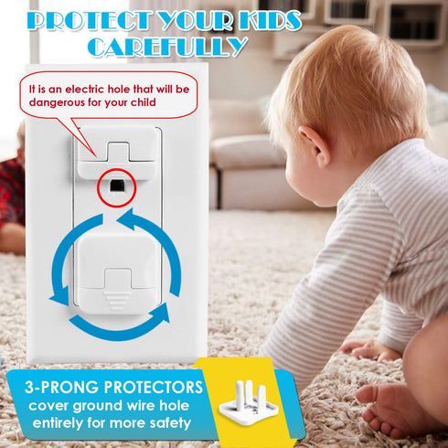 Outlet Covers Babepai 38-Pack White Child Proof Electrical Protector Safety Improved Baby Safety Plug Covers...
