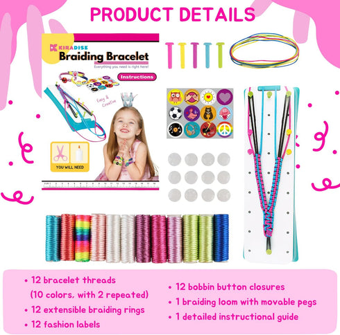 KIRADISE Charm Bracelet Making Kit Best Girls Gift Girls DIY My Friendship Loom String Bracelets Making Kit Bracelet Maker Bracelets Kits Jewelry ...
