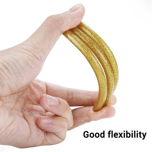 ENPOINT Glitter Hot Melt Glue Sticks, 72pcs 3.93 x 0.27 in Gold Glue Sticks, Adhesive Mini Hot Glue Sticks EVA for Home Repair DIY Art Projects Bo...