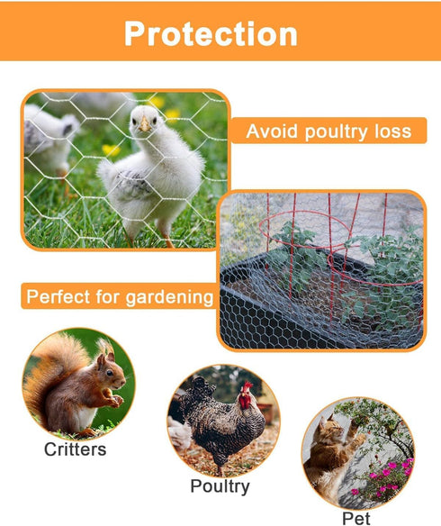 Garden Poultry Black Chicken Wire - 13.7 '' × 157 '' Chicken Wire for Crafts, Garden Fence Animal Barrier, 1 inch Mesh Poultry Netting Fence, Pet/...