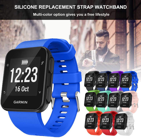 Band Compatible with Garmin Forerunner 35, Soft Silicone Replacement Watch Band Strap for Garmin Forerunner 35 Smart Watch (2-Blue,Purple)...