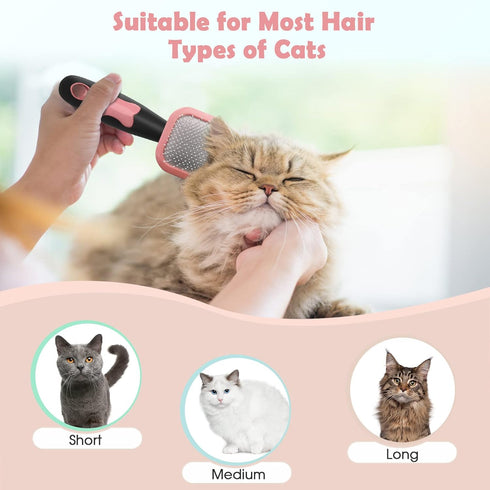 Slicker Brush, PETPAWJOY Dog Brush Gently Cleaning Pin Brush for Shedding Dog Hair Brush for Small Dogs Puppy Yorkie Poodle Rabbits Cats-Pink...