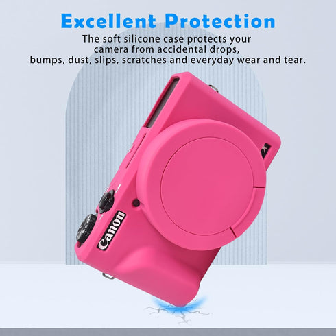 Camera Case for Canon Powershot G7 X Mark III Digital Camera, Silicone Soft Camera Case with Button Marker Removable Lens Cover Protective Body Sk...
