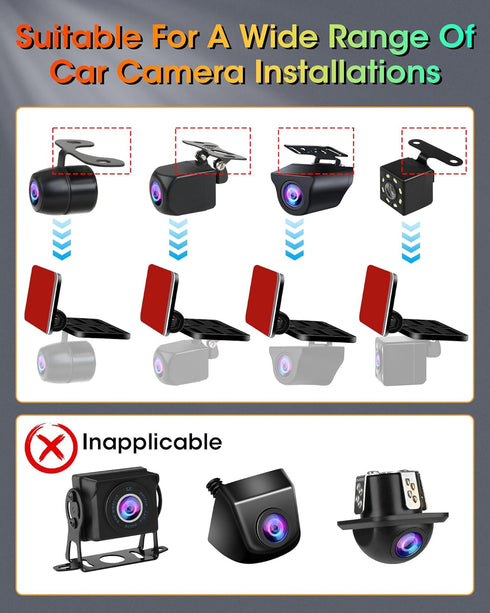 Rear Camera Holder Dash Cam Car Rear Camera Rear Window Bracket Backup Camera Mount ?Strong Adhesive? 180° Adjustment Rearview Camera Bracket Rear...