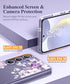 GVIEWIN for Samsung Galaxy S24 Case Floral, with Screen Protector & Camera Lens Protector, Hard PC&TPU Bumper Clear Shockproof Protective Women Ph...