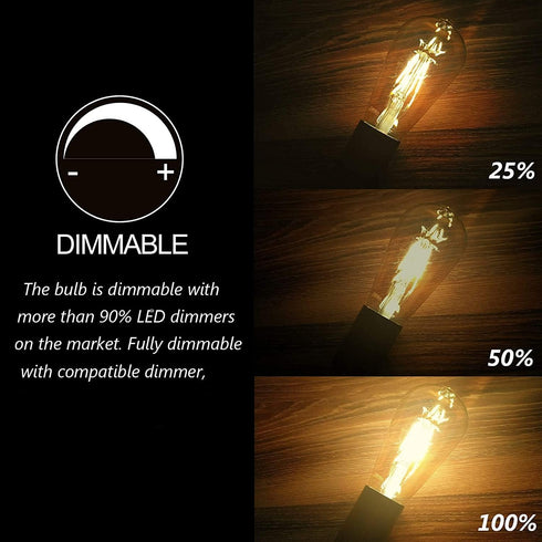 ASOKO 4-Pack LED Dimmable Edison Light Bulbs 40W Equivalent Vintage Light Bulb, 2200K-2400K Warm White (Amber Glass), Antique LED Edison Bulbs, ST...