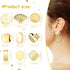 Hicarer 36 Pcs/ 18 Pairs Gold Plated Earring Studs for Jewelry Making Earring Posts with Loop Hole Ear Studs Kit Palm Leaf Shaped Flower Shell Ear...
