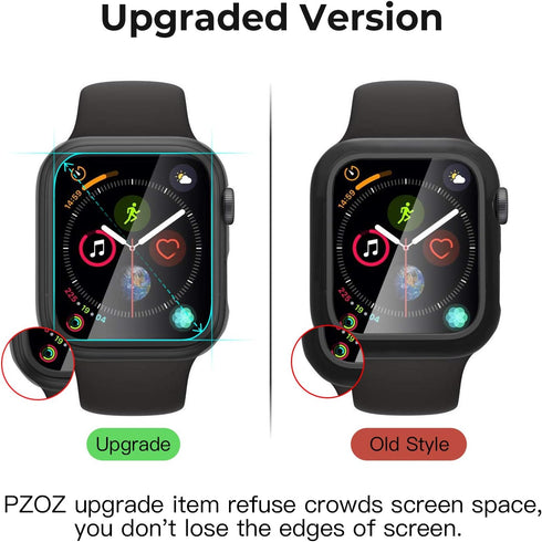 pzoz Compatible for Apple Watch Series SE2 /6/5 /4 /SE 40mm Case with Screen Protector Accessories Slim Guard Thin Bumper Full Coverage Matte Hard...