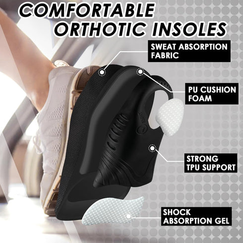 ROCKTAKIN Kids Arch Support Shoe Insoles, Plantar Fasciitis Orthotic Inserts Strong Support for Children's High Arch, Flat Feet Pain Relief, Foot ...