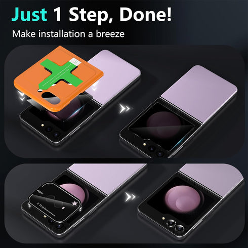 YWXTW [ Upgraded Alignment Tray for Samsung Galaxy Z Flip 5 Screen Protector, 2 Pack Front Anti Spy Privacy Tempered Glass Screen Protector+1 Set ...