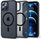 Strong Magnetic for iPhone 12 Pro Max Case, Military Grade Drop Protection, Compatible with MagSafe, Shockproof Translucent Matte Hard Back Soft S...