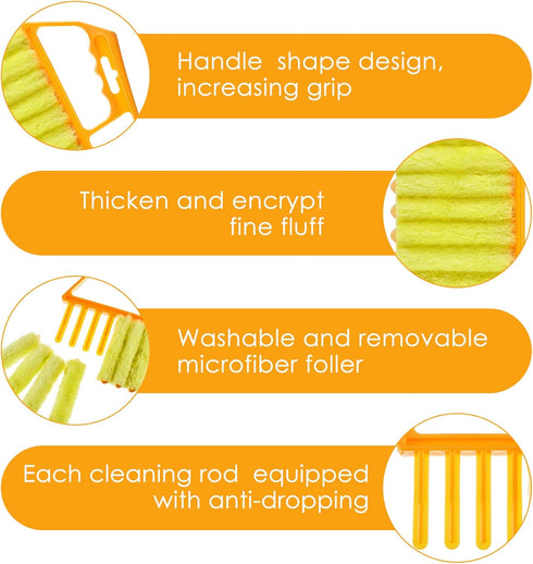 1 Piece Blind Cleaner Duster Tool, 7 Finger Dusting Cleaner Tool for Window Venetian, Washable Mini Cleaner Brush, Hand Held Cleaner Tool for Air ...
