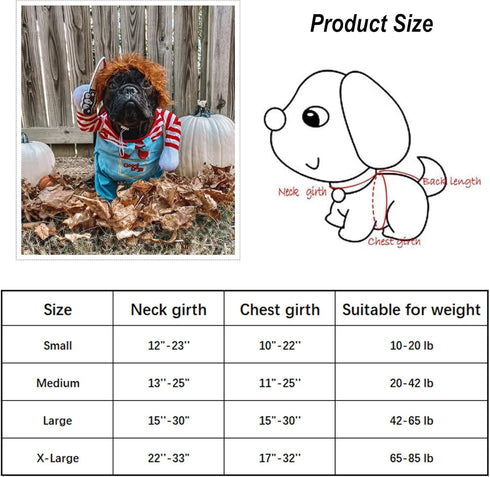Pet Deadly Halloween Costume, Dog Funny Costume Halloween Christmas Cosplay Outfits Cute Clothes Adjustable Party Dress Up Apparel Accessories for...