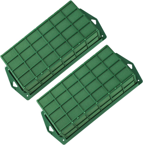 2 Packs Floral Foam Cage Rectangle Flower Cage Holders with Floral Foam Floral Arrangement Supplies for Fresh Flowers, Home Weeding Decorations, 1...