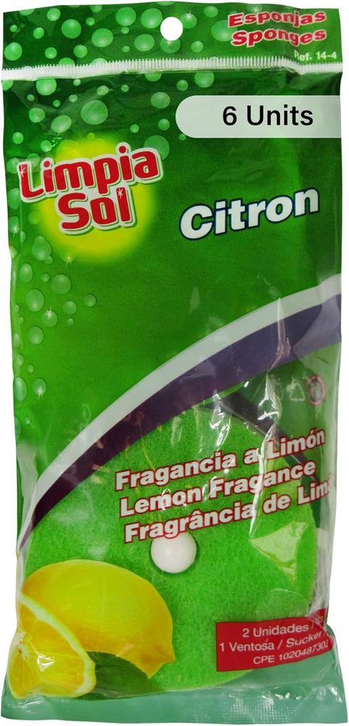 | Pack 6 Citron Scrub Sponge | Cleaning Supplies Sponges | Dish Scrubber - Home & Kitchen Utensils | Cleaning Tools...