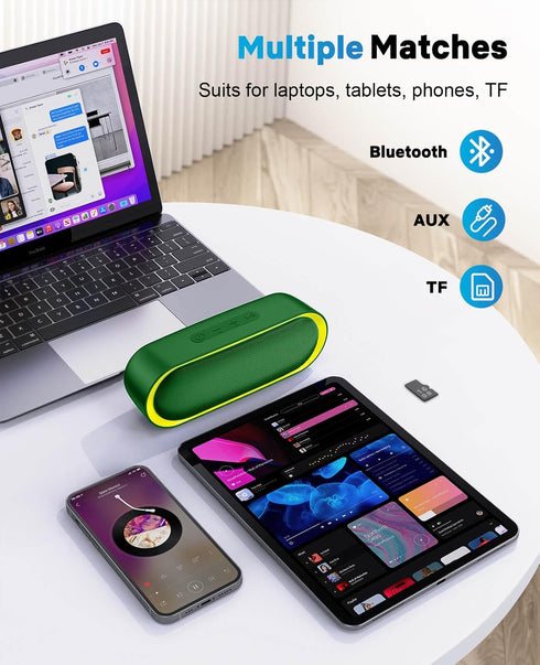 LENRUE Bluetooth Speakers, Waterproof Portable Speakers with TWS, 24 Playtime, Stereo Sound, Wireless for Home Shower Pool Beach Outdoor (Green).....