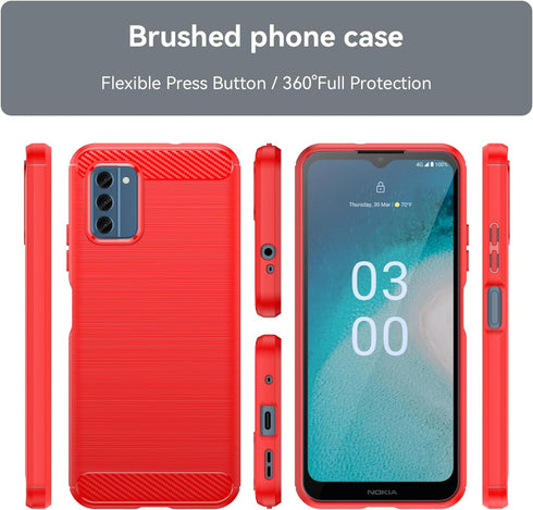 for Nokia C300 Phone case, Shockproof, Scratch Resistant Carbon Fiber Jacket, Soft TPU,for for Nokia C300 case (Red)...