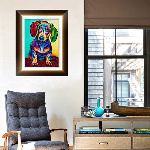 5D DIY Diamond Painting - Animal Resin Cross Stitch Kit - Crystals Embroidery - Home Decor Craft (Dog)...