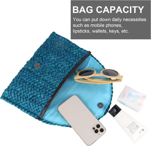 Women Straw Clutch Purse Handbag Straw Shoulder Bag Summer Beach Bag Woven Bag Envelope Purse Wallet...