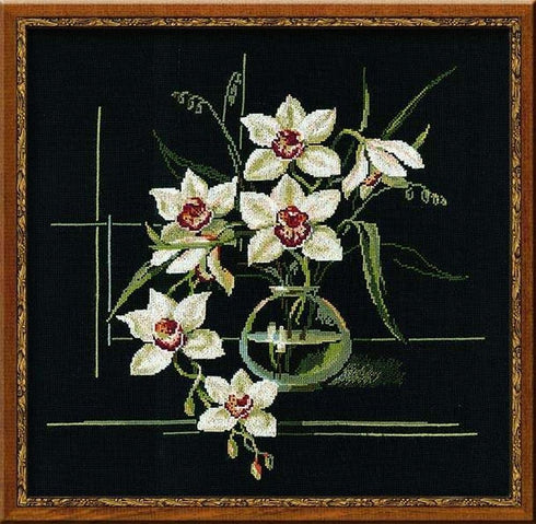 Riolis R941 White Orchid Counted Cross Stitch Kit, 15.75 by 15.75-Inch...