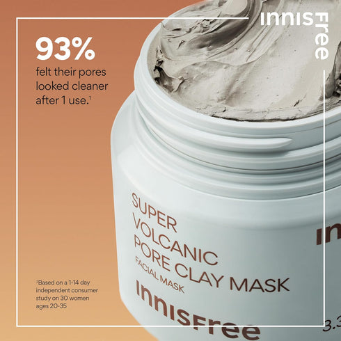innisfree Super Volcanic Pore Clay Mask, Korean Pore Clearing Clay Mask with Volcanic Clusters and AHA...