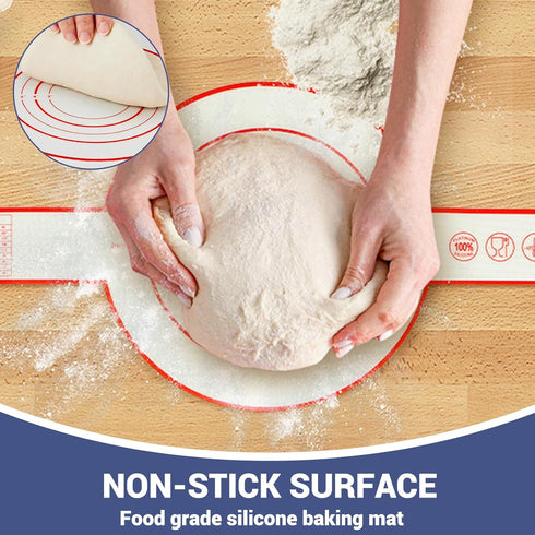 2 Pieces Silicone Bread Sling for Dutch Oven, Non-stick and Easy to Clean Reusable Bread Baking Mat with Long Straps, Heat Resistant Dutch Oven Li...