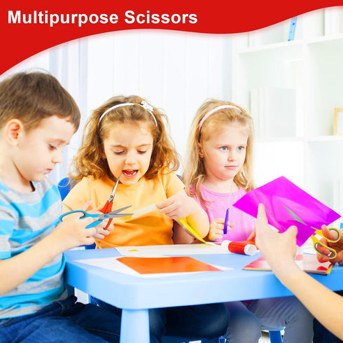 Scissors, Hnncugty 8" Scissors All Purpose Bulk Set of 6-Pack, Sharp Scissors for Office School Supplies Student Teacher Scissors Home Art Craft S...