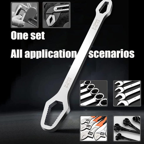 Multifunctional Wrench Self-Tightening Adjustable All-Wrench, 8-22mm Double-Headed Wrench for Outdoor Riding or Home Auto Repair...