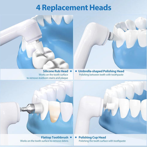 Tooth Polisher Replaceable Heads, 5 Original Replacement Heads for Smile-Aid Tooth Polisher, Compatible Many Models Tooth Polisher...