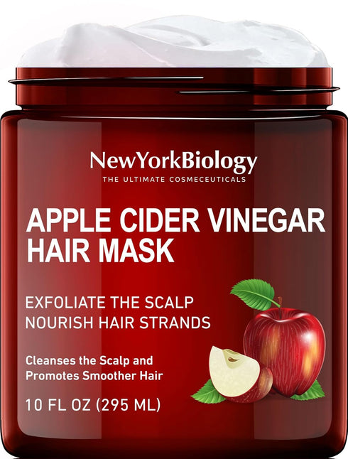 New York Biology Apple Cider Vinegar Hair Mask for Dry Hair and Scalp - Moisturizing and Deep Conditioning Hair Mask for Damaged Hair with Shea Bu...