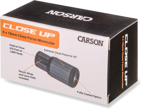 Carson CloseUp 6x18mm Close-Focus Monocular (CF-618)...