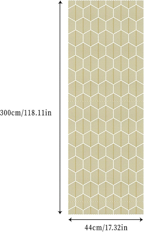 Modern Geometric Hexagonal Yellow peelable Adhesive Wallpaper Removable Wallpaper Home Living Room Cabinet Bathroom Contact Paper Waterproof Oil a...