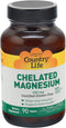 Country Life, Chelated Magnesium 250mg, Supports Bone and Immune Health, Daily Supplement, 90 ct...