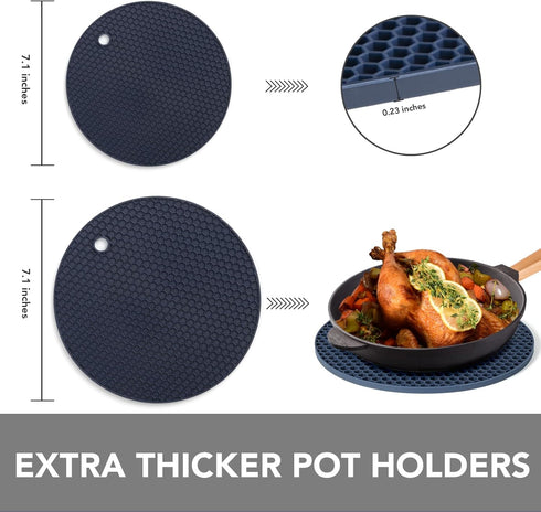 Joyhalo Trivets for Hot Dishes - Hot Pads for Kitchen, Silicone Pot Holders for Hot Pots and Pans, Silicone Mats for Kitchen Countertops, Table, F...