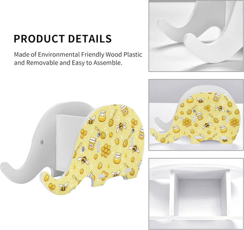 Bee Elephant Pencil Holder With Phone Stand Desk Supplies Organizer MultiFunction Removable Pen Cup Office Accessories Presents...