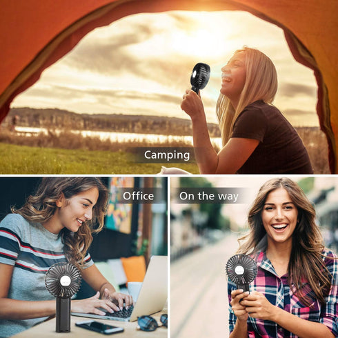Mini Portable Fan, Rechargeable USB Desk Fan with 3-Speed Adjustment for Travel, Office & Outdoor Use...