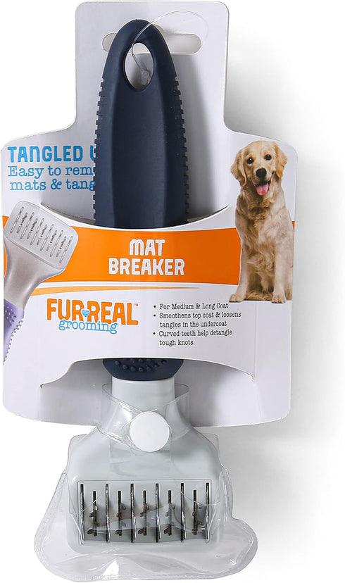 FurReal Mat Breaker Dog Grooming Tool Pet Brush | Mat Removal Dog Brush Helps Remove Mats and Tangles for Dogs With Medium and Long Coats | For Ri...