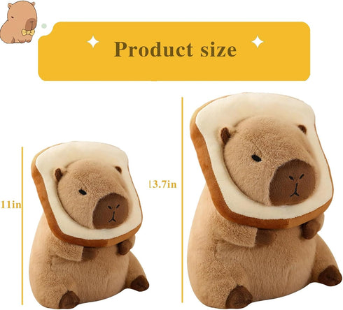 LVQING Cute Capybar Stuffed Animals with wearable toast headsetwear Capybar, Gifts for Kids...
