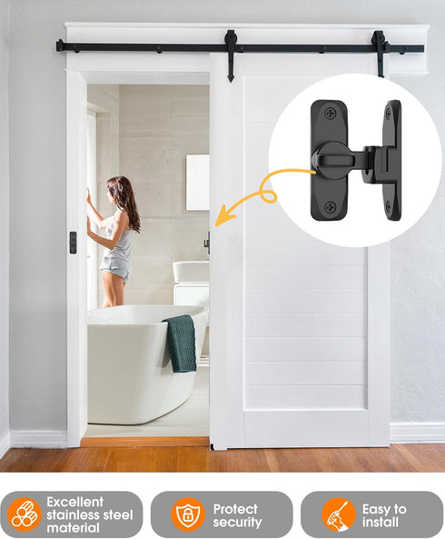 90/180 Degree Barn Door Lock, Small Flip Gate Latches Hardware, Door Security Sliding Door Latch Lock fo Cabinets, Barn Door, Bathroom, Gardenr Do...