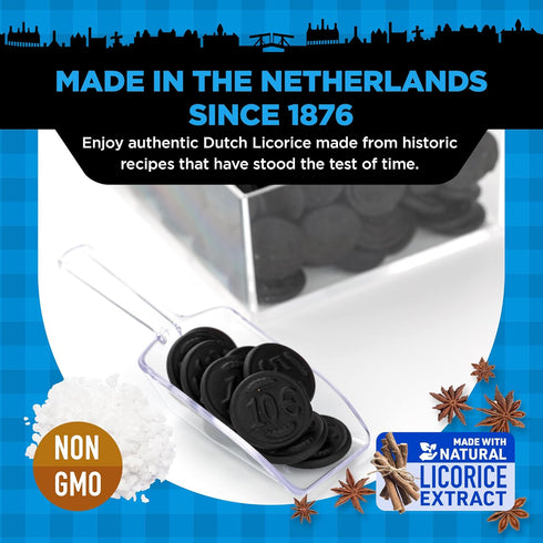 Gustaf's Salted Dutch Licorice Coins - 5.2oz Bag - Salted Black Licorice Coins - Dutch Candy from Netherlands - Salty Black Liquorice Treats...