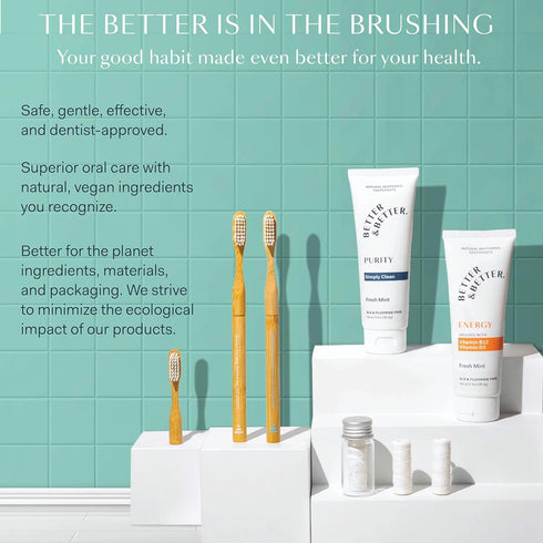 Better & Better Natural Floss in Refillable Glass Jar | 100% Plant-Based Waxed Dental Floss | Eco-Friendly, Zero Plastic Oral Care (Floss in Jar) ...