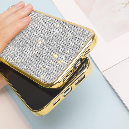 LUVI Fusicase for iPhone 11 Diamond Case Cute Bling Glitter Rhinestone Crystal Shiny Sparkle Protective Cover with Electroplate Plating Bumper Lux...