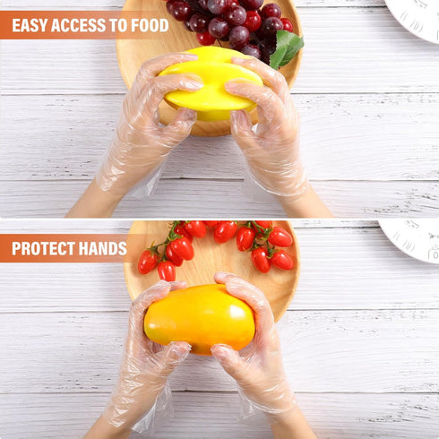 Food Prep for Transparent Pe Plastic Cooking Eating Food Safe Handling (100pcs)...