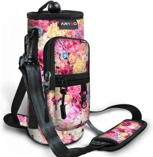 ARTSO Water Bottle Carrier Bag Sling Holder Pouch, 25oz 32oz 40oz 64oz Insulated Water Bottle Sleeve Case Cover with Adjustable Shoulder Hand Stra...