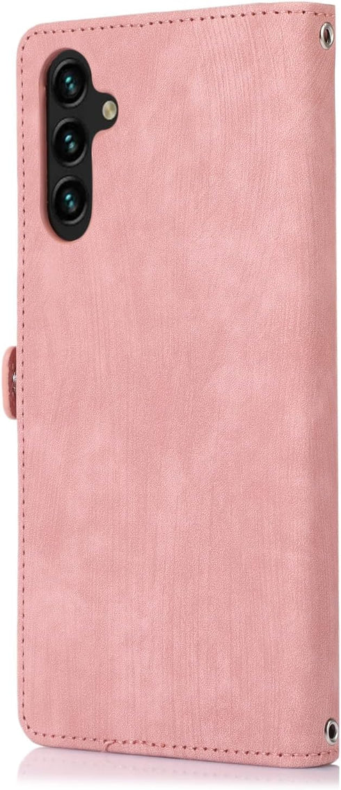 Asuwish Phone Case for Samsung Galaxy A54 5G Wallet Cover with Tempered Glass Screen Protector and Wrist Strap Leather Flip Zipper Credit Card Hol...