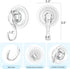 VIS'V Suction Cup Hooks, Small Shower Suction Hooks with Wipes, Heavy Duty, Removable and Reusable, Clear, 4 Pcs...