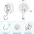 VIS'V Suction Cup Hooks, Small Shower Suction Hooks with Wipes, Heavy Duty, Removable and Reusable, Clear, 2 Pcs...